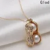 Pendant Necklaces Design Women Jewelry Simulated Pearl Peanut Short Style Necklace Trendy Plant Accessories Neck Chain1294C