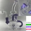 8,2 pouces Rose Vert Violet Jade Bong Verre Bongs D'eau Percolater Dab Rig Pipe Recycler Bongs avec Banger 14mm Pour Fumer Le Narguilé