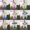 Cute Easter Bunny Bucket Canvas Easter Gift Bag Candy Egg Handbag With Rabbit Tail Easter Basket For Festival Supplies 08