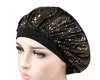 Moslimvrouwen Breedband Stretch Silk Satin Bonnet Hot Floral Print Bandana Slaap Turban Hoed Headwrap Bonnets Chemo Caps Haaraccessoires