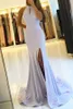 Lavendel Billiga Simple Mermaid Prom Klänningar Juvel Neck Backless Golvlängd Klänningar Kvällar Kappor Formell Klänning Vestidos De Fiesta