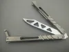 Balisong kanalı D2 bıçak titanyum kolu kelebek eğitmen eğitimi bıçak değil keskin El Sanatları Dövüş sanatları Koleksiyon knvies