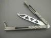 Balisong Channel D2 Blade Titanium Uchwyt Butterfly Training Nóż Nie ostrzy Rzemiosło Sztuki Martial Collection KNVIES