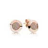 Wholesale- 18K Rose Gold Stud EARRING set Original box for Pandora 925 Silver CZ Diamond Earrings for Women Fashion accessories