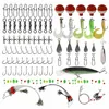 138pcs Kit di attrezzatura da pesca in acqua salata Wire Rigs Esche Zavorra Galleggianti Girelle Ganci Articoli da pesca Affrontare Accessori