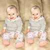 Baby Girl Kläder Cloud Bebes Hooded Toppar Byxor 2st Satser Rosa Barnkläder Set Vinter Baby Outfits 30Lots DW4546