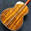 39 tum OOO KOA Trä akustisk gitarr Ebony Fingerboard abalone inlay med pickup elektronisk