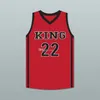 Kawhi Leonard＃22 Martin Luther King High School Woes Basketball Jersey White Red Black Retro Men's Ed Custom Number Name Name Jerseys