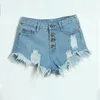Ripped Denim Short Shorts Button Front Hoge Taille Dames Shorts Hot Jeans Sexy Destructed Y190429