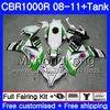 Verde bianco hot Bodys + Serbatoio per HONDA CBR 1000RR CBR 1000 RR 2008 2009 2010 2011 277HM.33 CBR1000 RR 08 10 11 CBR1000RR 08 09 10 11 Carenatura