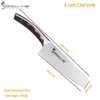 SOWOLL Märke 4CR14MOV Rostfritt stål Blad Singel 6 kock Lnife Harts Fiber Handle Kitchen LNIFE UNIKA Design Matlagningsverktyg295R