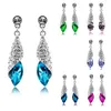 boucles d'oreilles de diamants longues longues