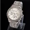 Mulheres relógio de diamante moda marca luxo relógios pulso relogio feminino senhoras ouro aço quartzo relógio genebra relógio casual cristal 2249