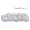 50PC / Silver Massage Acupuncture Finger Ringar Hälso- och sjukvård Akupressur Handmassager Smärta Avlastning Stress Relief Hjälp Sömverktyg