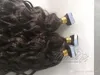 الأسود البني 100G Afro kinky مجعد الجسم عميق موجة مباشرة 4A 4B 4C شريط طبيعية في البكر في امتدادات الشعر البشري