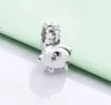 925 Sterling Silver chińska świnia rok dynda zawieszka urok koralik pasuje do europejskiej biżuterii Pandora Charm bransoletki