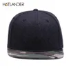 HATLANDER Högkvalitativ ull-snapback-kepsar vanlig kamouflage-baseballkeps och hatt män kvinnor vintermössa platt brätte blank hip hop-keps