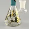 Recycler Glass Water Pipe: Mini Beaker Bong with 14mm Female Joint and Glass Bowl