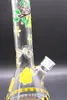 7mm Thick Glass Bong Hookahs 13 Inch 1050g Hand Painting Tall Water Pipe Bees Design Beaker Bubbler with Downsteam and Bowl