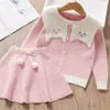 Sukienka dla dziewcząt nowa marka sukienka księżniczka Długie rękawe sukienki dziewczynki Plaid Cute Party Sukienka Dzieci Dzieci Ubranie SWEATER 9874133