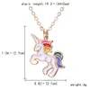 HORSE Necklace For Girls Children Kids Enamel Cartoon Horse jewelry accessories Women Animal Necklace Pendant284H