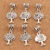 100 pcslot antico argento 319x168mm albero della vita perline per buchi grandi ciondoli per ciondoli fai -da -te in forma di bracciali accessori per gioielli 8266450871