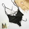 Sexy Damen-Bademode mit hohem Schnitt, rückenfrei, einteiliger Badeanzug, Bade-Tanga, Badeanzug, weiblicher Monokini