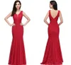 In Stock Lace Mermaid Long Evening Dresses Sleeveless Fitted Low Back Party Prom Dresses vestido de festa CPS722