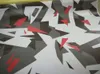 Pixed weiß schwarz rot Camoufalge Vinylfolie für Autofolie zur Abdeckung Camo Truck Wrap Abdeckfolie Selbstklebender Aufkleber 1,52 x 30 m 5 x 98 Fuß