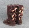 Natal presente neve inverno botas clássico australiano mulheres 3 bailey bowknot desenhador de desenhador senhoras garota botas sobre o joelho coxa alta bota 36-41