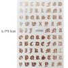 1 pc letra gótica 3D adesivo de unhas rosa palavras de ouro pregos decalques adesivos adesivos dicas manicure arte decoração