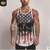 Summer Skull Printing Bodybuilding Stringer Tank Tops men Gyms Stringer Shirt Fitness Tank Top Men Clothing With 3D New Designer Vest