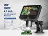 8 개의 LED와 2MP 1000X 휴대용 4.3 인치 LCD USB 디지털 조절 와이파이 현미경
