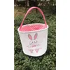 Pasen-mand Canvas Pasen Konijnenbanden Bunny Oren Emmer Konijnen Staart Pail Nieuwste Pasen Eggs Hunt Tas 4 Kleuren