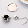 Rostfritt stål Tea Infuser Tekanna Trea Tea Silter Filter Teaware Tillbehör Kök Trä Tea Infuser Sn386