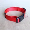 Collare per cani regolabile in nylon Blu Nero Rosso Collari per animali domestici in puro colore Collare per cuccioli con fibbia e clip per guinzaglio