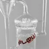 JM Flow SCI Glass Bongs Sprinkler Percolator Dubbele Recycler Waterleidingen voor roken 13,7 inch 14 mm Mannelijke verbinding met armleuning