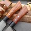 Coltello da caccia a lama fissa per esterni di alta qualità Modello lama in acciaio Manico in legno Coltelli dritti con fodero in legno