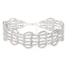 chaud nouveau créateur de mode populaire luxe très scintillant beau plein strass cristal collier court ras du cou déclaration collier pour femme