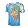 World Map T-shirt Funny T Shirts Summer Fashion Anime Tshirt 3D T Shirt Mens Clothing Tops Tees