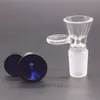 Högkvalitativa glasskålar för rökning av vattenpipor Oljeriggar Vattenpipor 14 mm 18 mm hanled Blå klar skål