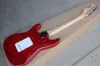 Red Chitarra elettrica con Zebra impiallacciatura di legno, bianco Pickguard, Chrome Hardware, Acero Manico di chitarra, può essere personalizzato