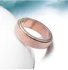 Кольцо-спиннер для мужчин и женщин, кольцо из нержавеющей стали 6 мм, дизайн с двойной петлей, вращающиеся кольца, ювелирные изделия унисекс6275374