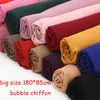도매 t 판매 버블 쉬폰 스카프 숄 큰 크기 180 * 85cm 두 얼굴 일반 군인 색 히잡 이슬람 스카프 / 스카프 22 개 색상