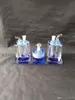 Dubbele Crystal Slangen Glazen Bongs Accessoires, Glas Roken Pijpen Kleurrijke Mini Multi-Kleuren Handleidingen Beste Lepel Glas