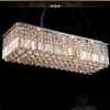 Ljuskronor inomhus Droplight Modern Contemporary Rectangle Rain Drop Crystal Ljuskrona för matsal Suspension Lampa Belysning Fixture