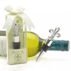 50st Fleur-de-lis vinpropp bröllop gynnar krom vinflaskstoppare i presentförpackning perfekt för alla festtillfällen