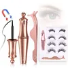 4 Pairs Magnetic Eyelashes False Lashes Liquid Eyeliner +Tweezer eye makeup set 3D magnet False eyelashes reusable No Glue Needed 2020 NEW
