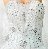 Sweetheart Beaded Bling Bling Rhinestones Applique Flower A-line Cathedral Train Pretty Bridal Gowns Vintage Wedding Dresses 2020 New