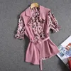 Damespakken Blazers Pak 3 Stuk Set voor Dames Business Plus Size Shirt met riembroek Office Lady Black Outfits1
